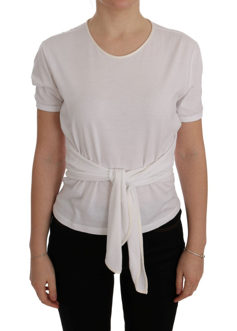 Wit katoenen zijden T-shirt