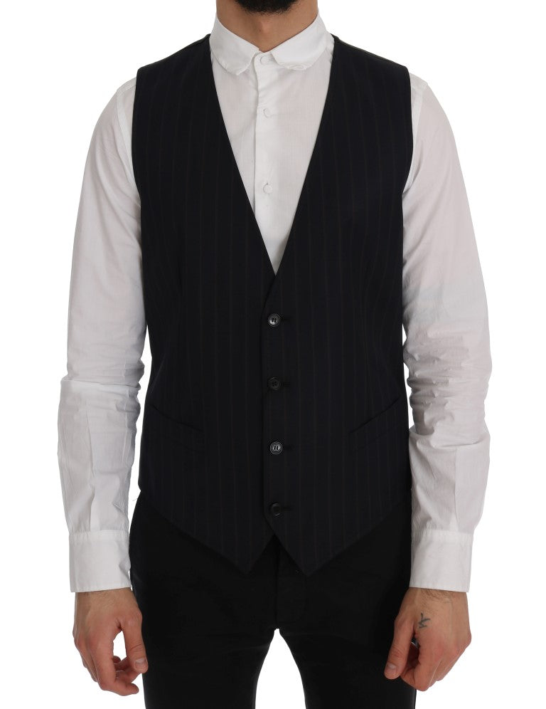 Blauw wollen stretchvest