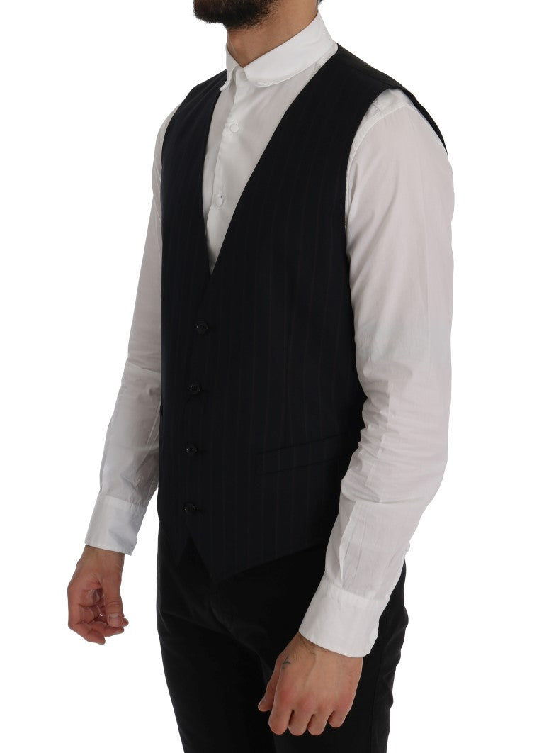 Blauw wollen stretchvest