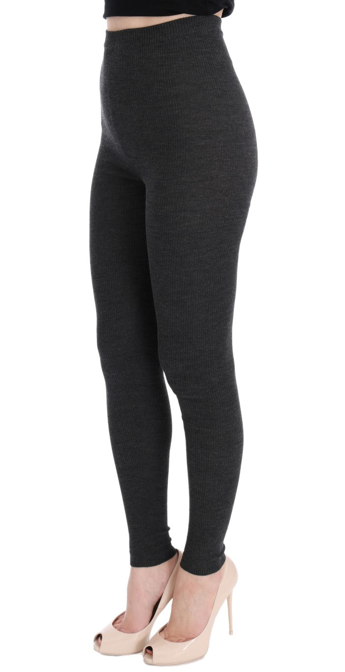 Grijze wollen stretchpanty