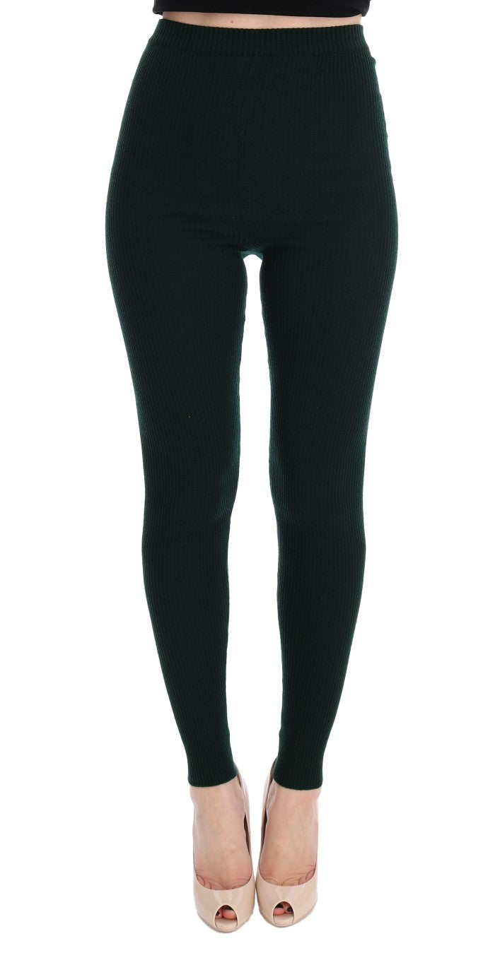 Groene wollen stretchpanty's