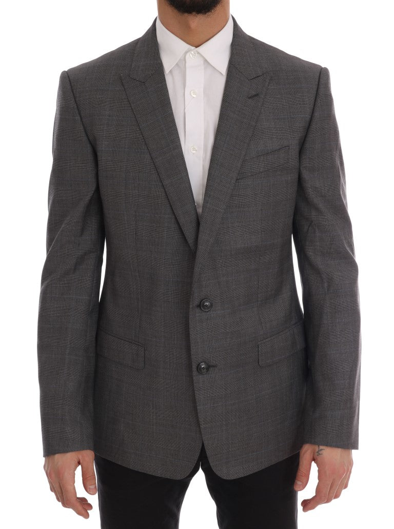 Grijze wollen MARTINI slim-fit blazer