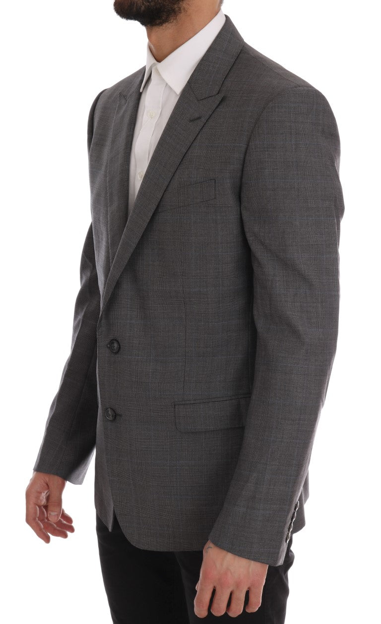 Grijze wollen MARTINI slim-fit blazer