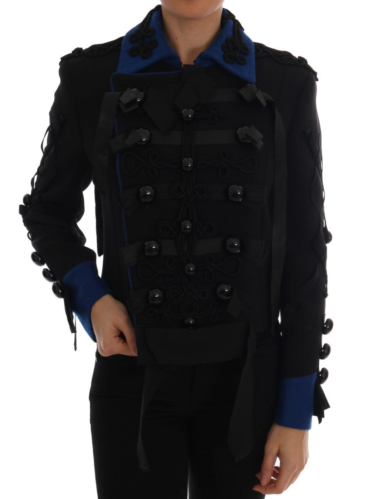 Zwarte wollen trenchcoat