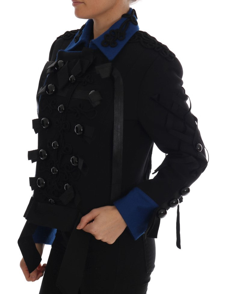 Zwarte wollen trenchcoat