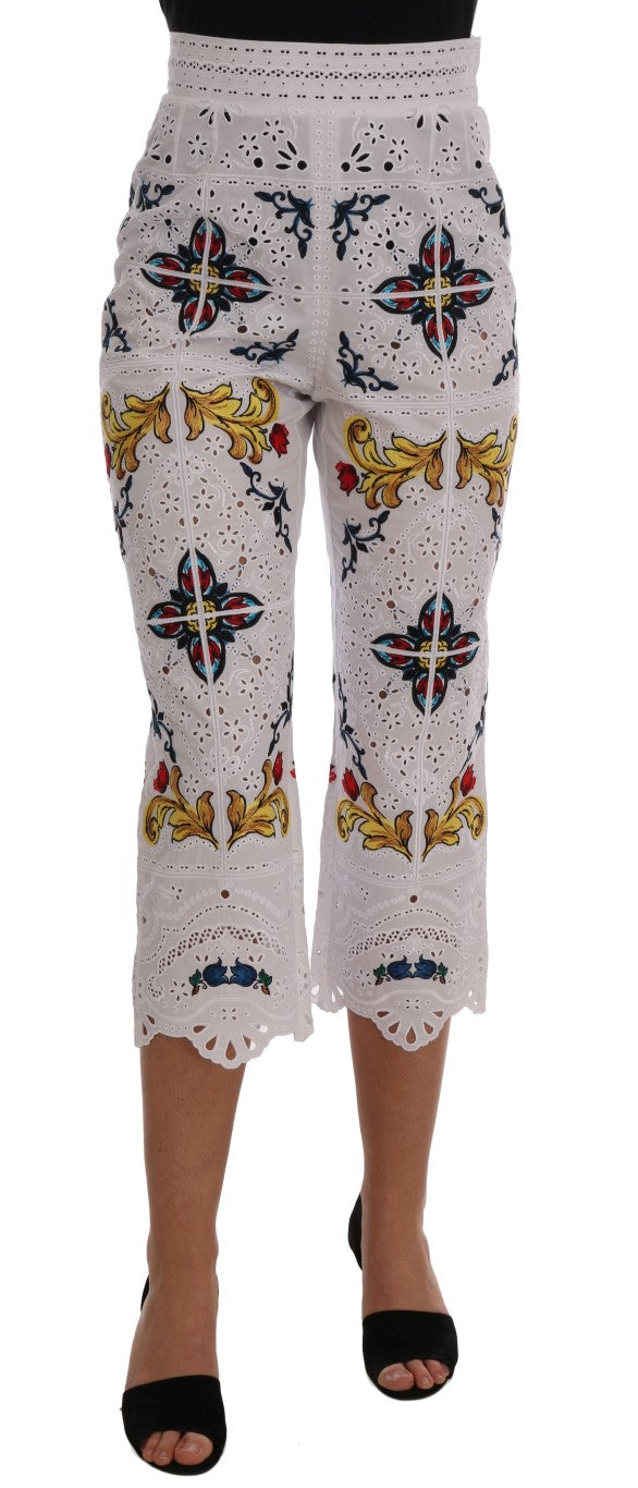 Mulicolor Majolica Cutout Capri-broek