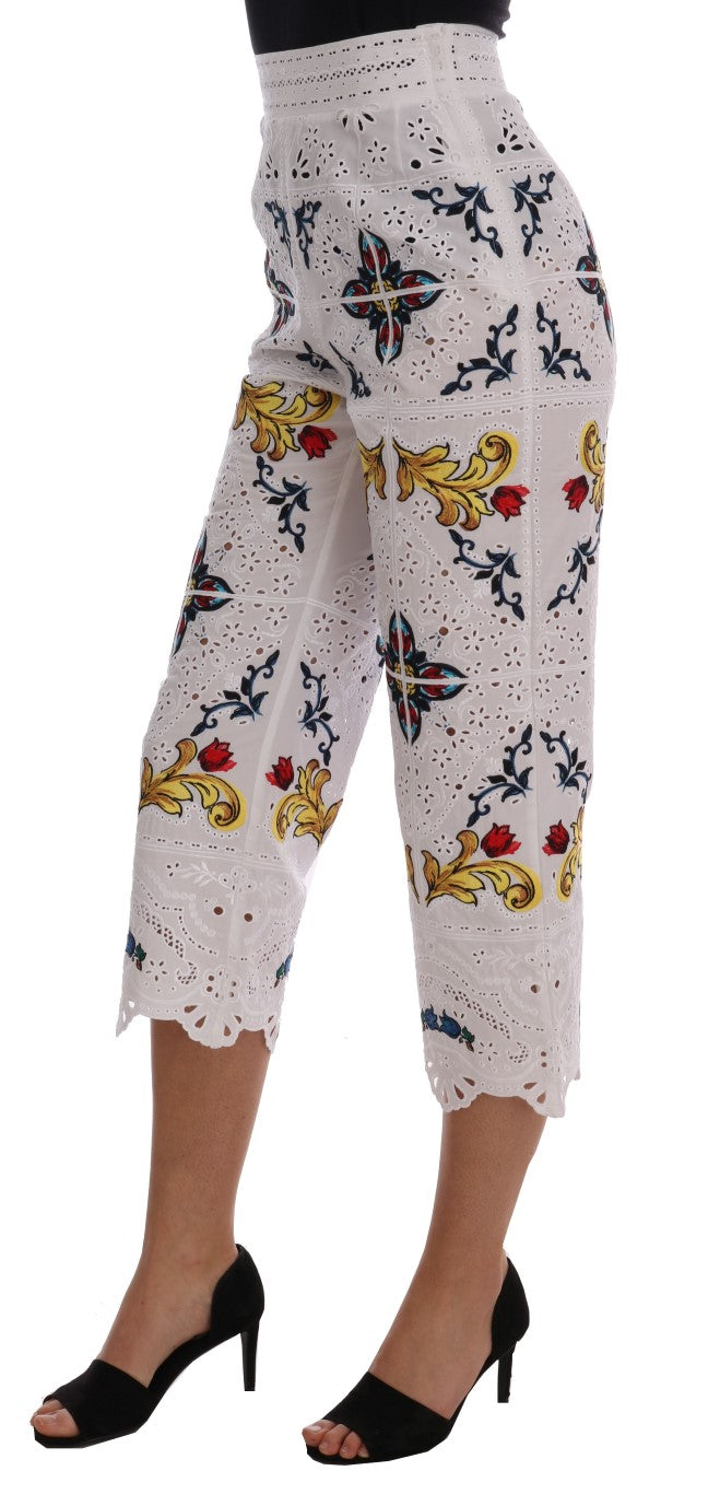 Mulicolor Majolica Cutout Capri-broek