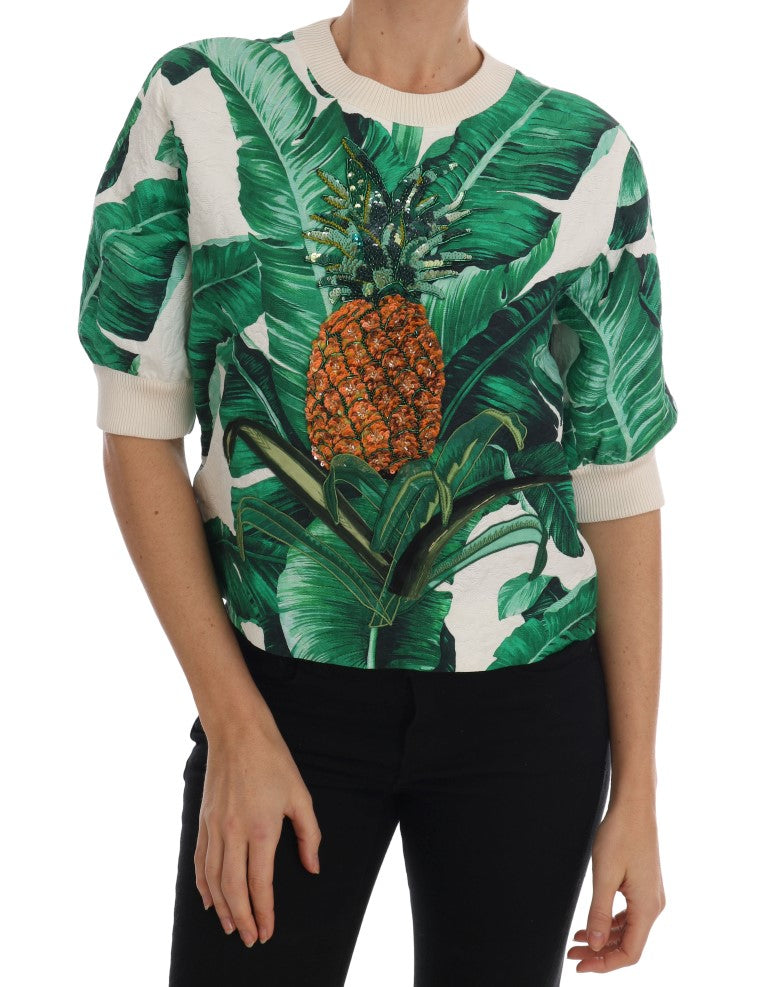 Ananas Banaan Pailletten Ronde Hals Trui