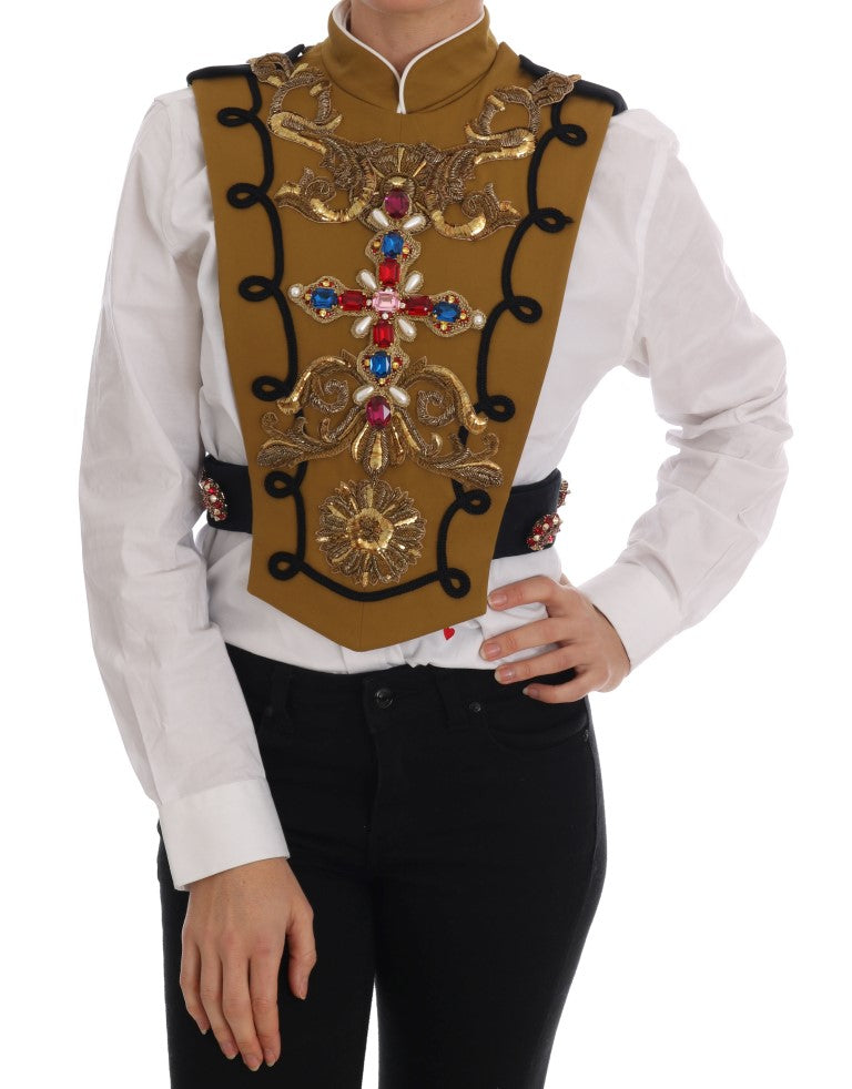 Geel kristal kruis vestjasje