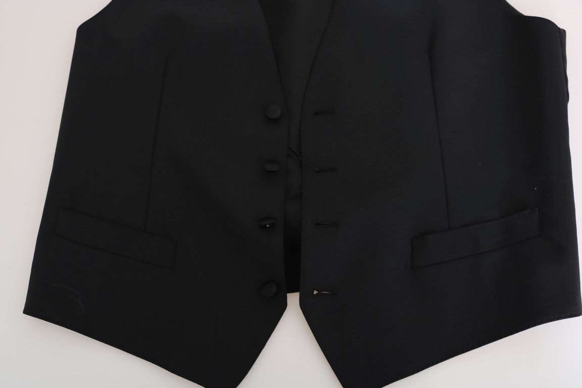 Zwart wollen zijden vest