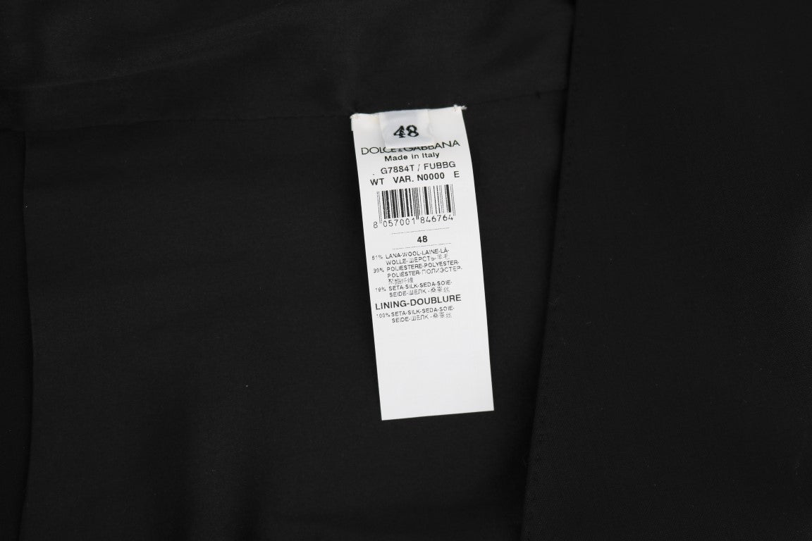 Zwart wollen zijden vest