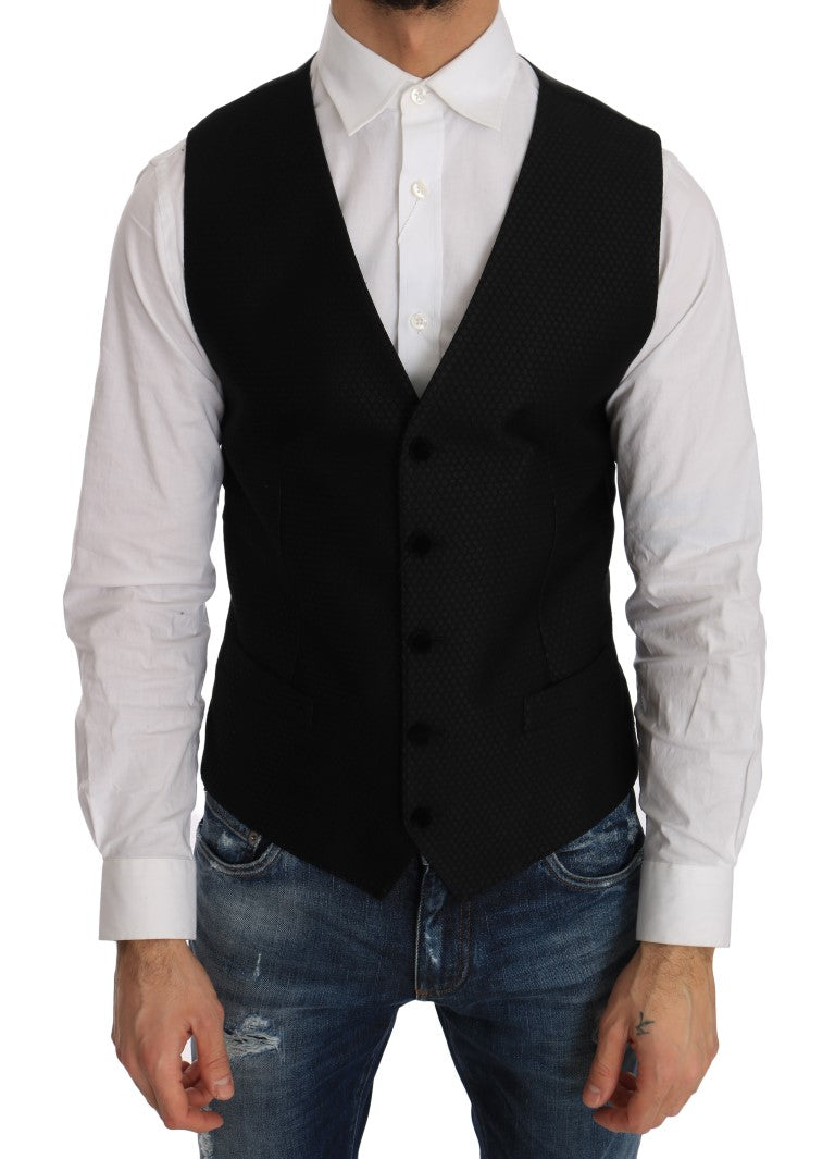 Zwart vest met stippenpatroon