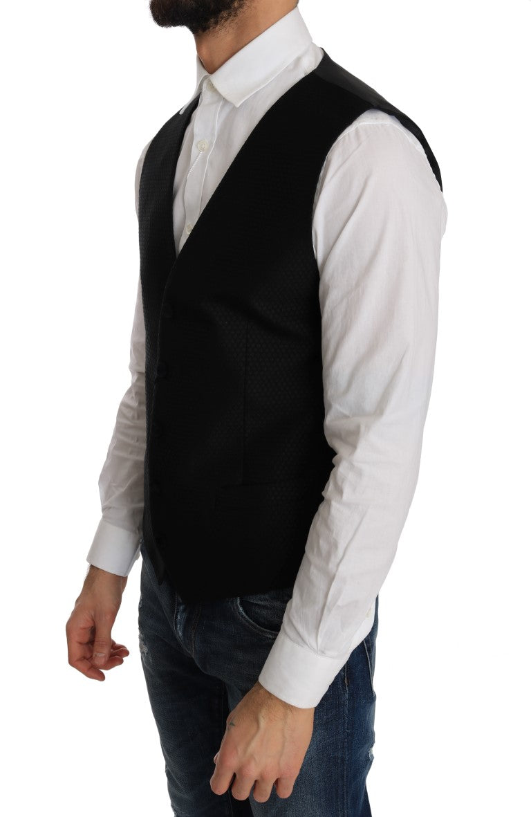 Zwart vest met stippenpatroon