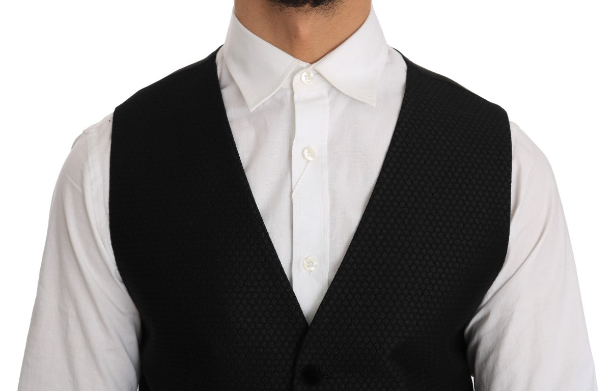 Zwart vest met stippenpatroon