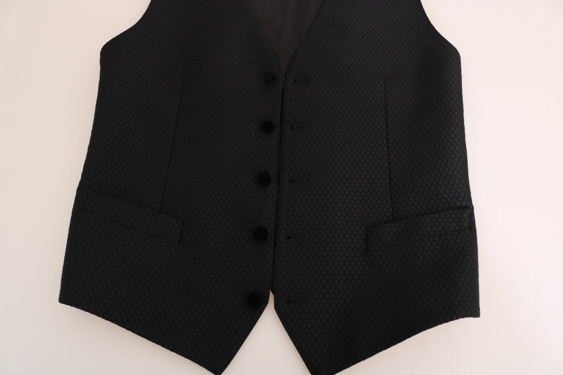 Zwart vest met stippenpatroon