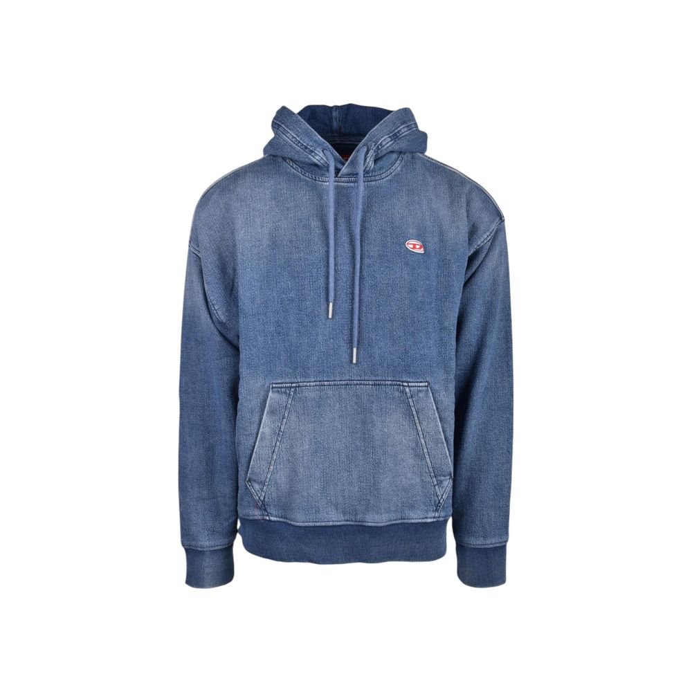 Blauwe katoenen hoodie