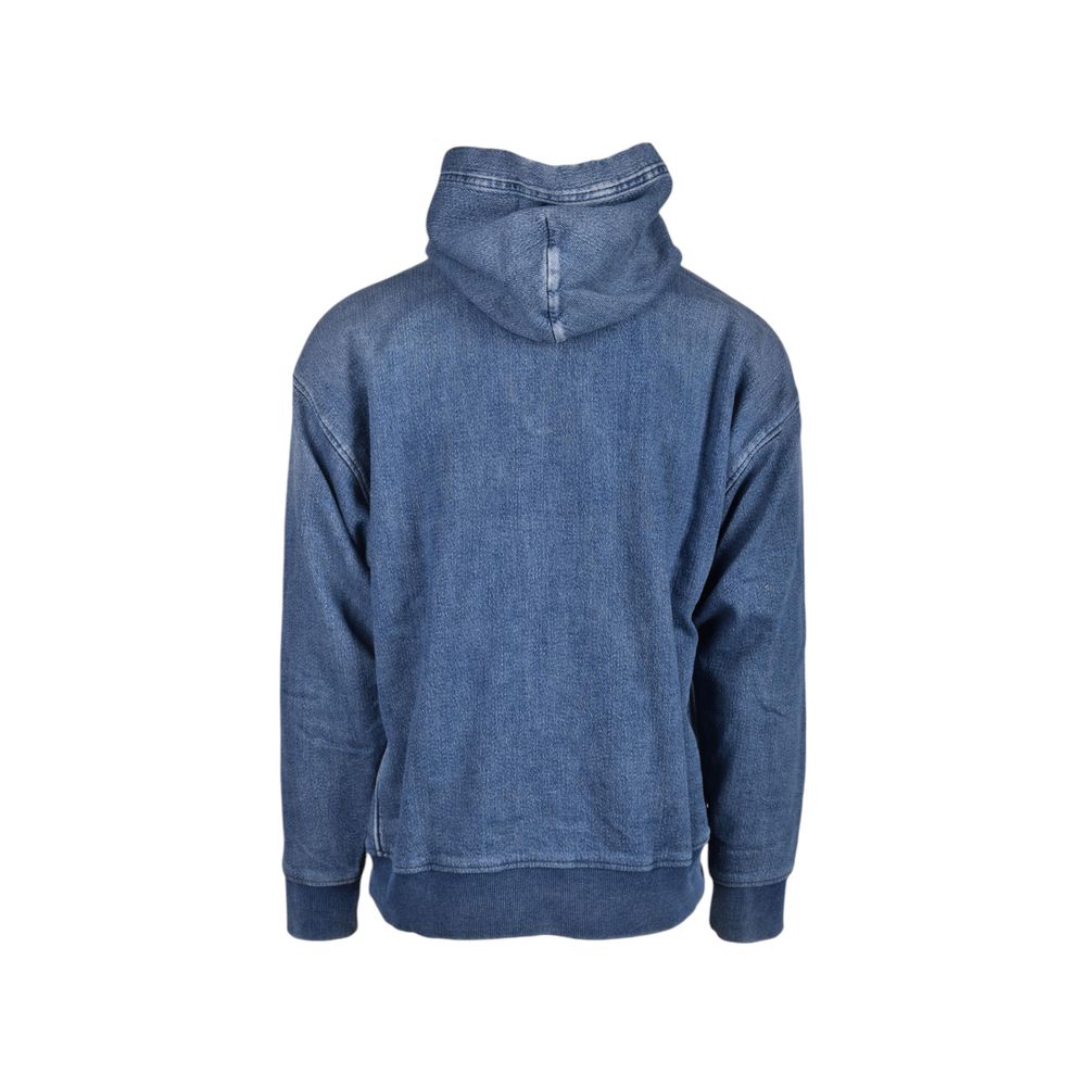 Blauwe katoenen hoodie