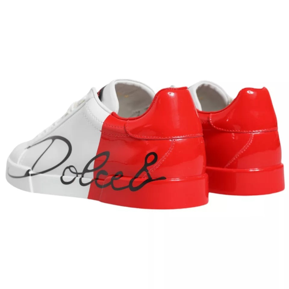 Witte rode Portofino lage sneakers
