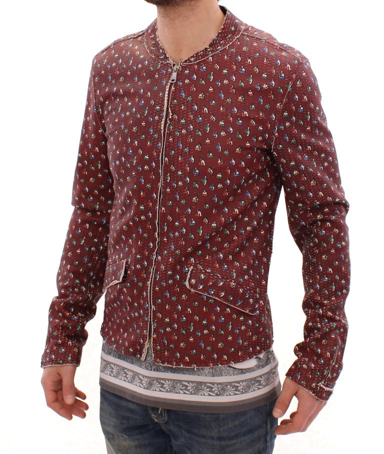 Bordeaux leren boxerjack met print
