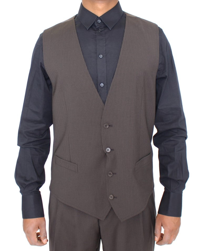 Bruin gestreept stretch vest