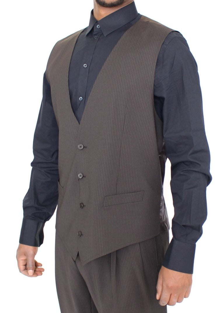 Bruin gestreept stretch vest
