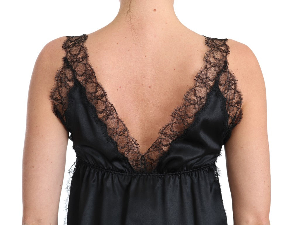 Lingerie Cami Zwart Kant Zijde Stretch