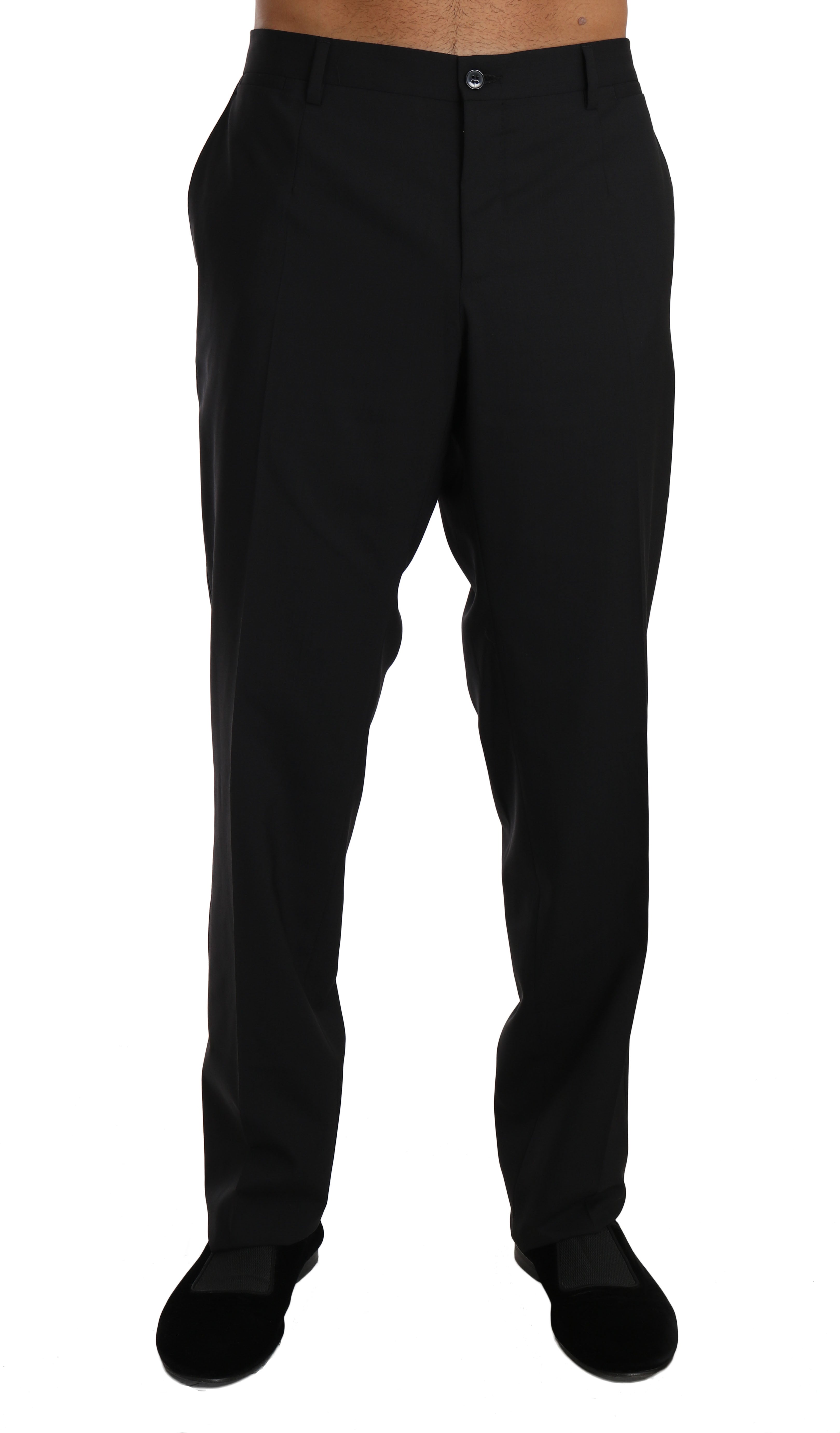 Zwarte wollen stretch formele broek