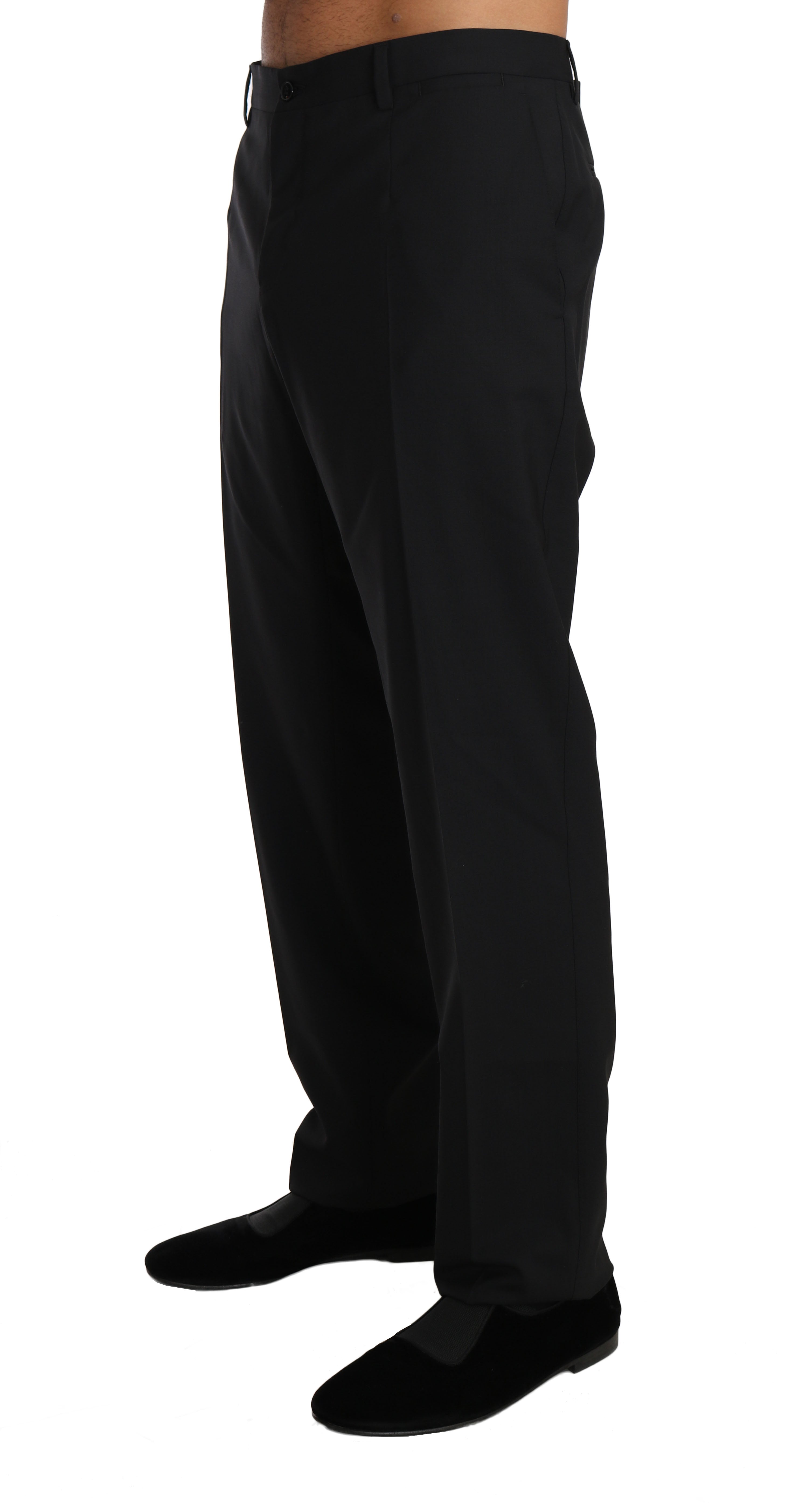 Zwarte wollen stretch formele broek