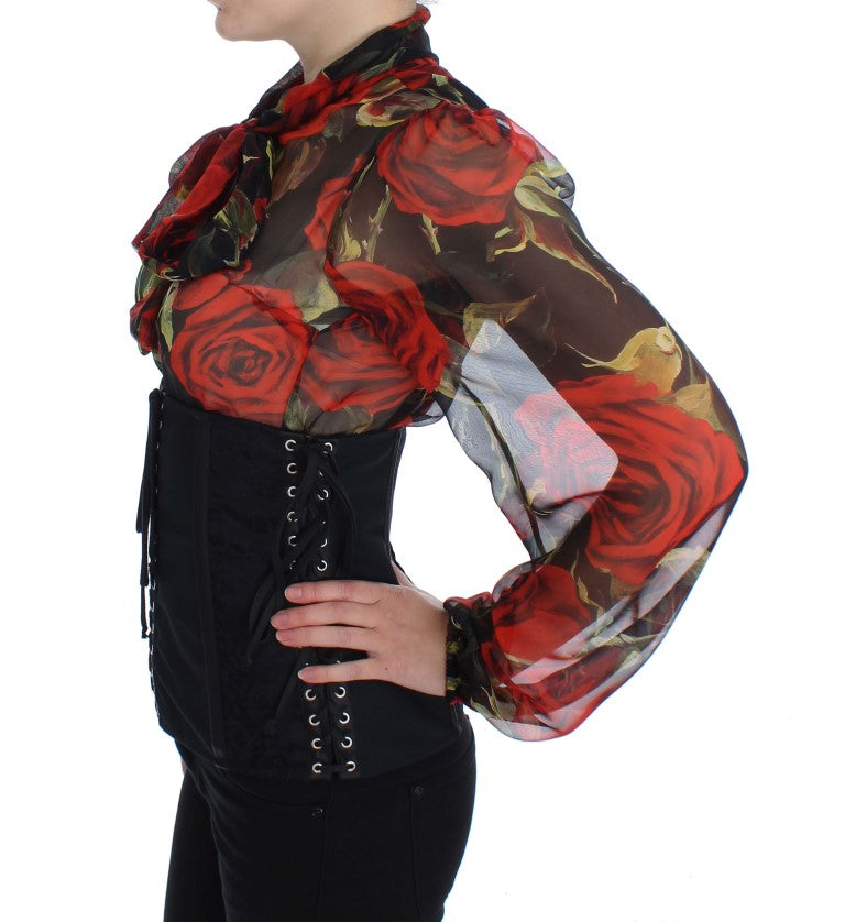 Zwarte stretch korset tailleband riem