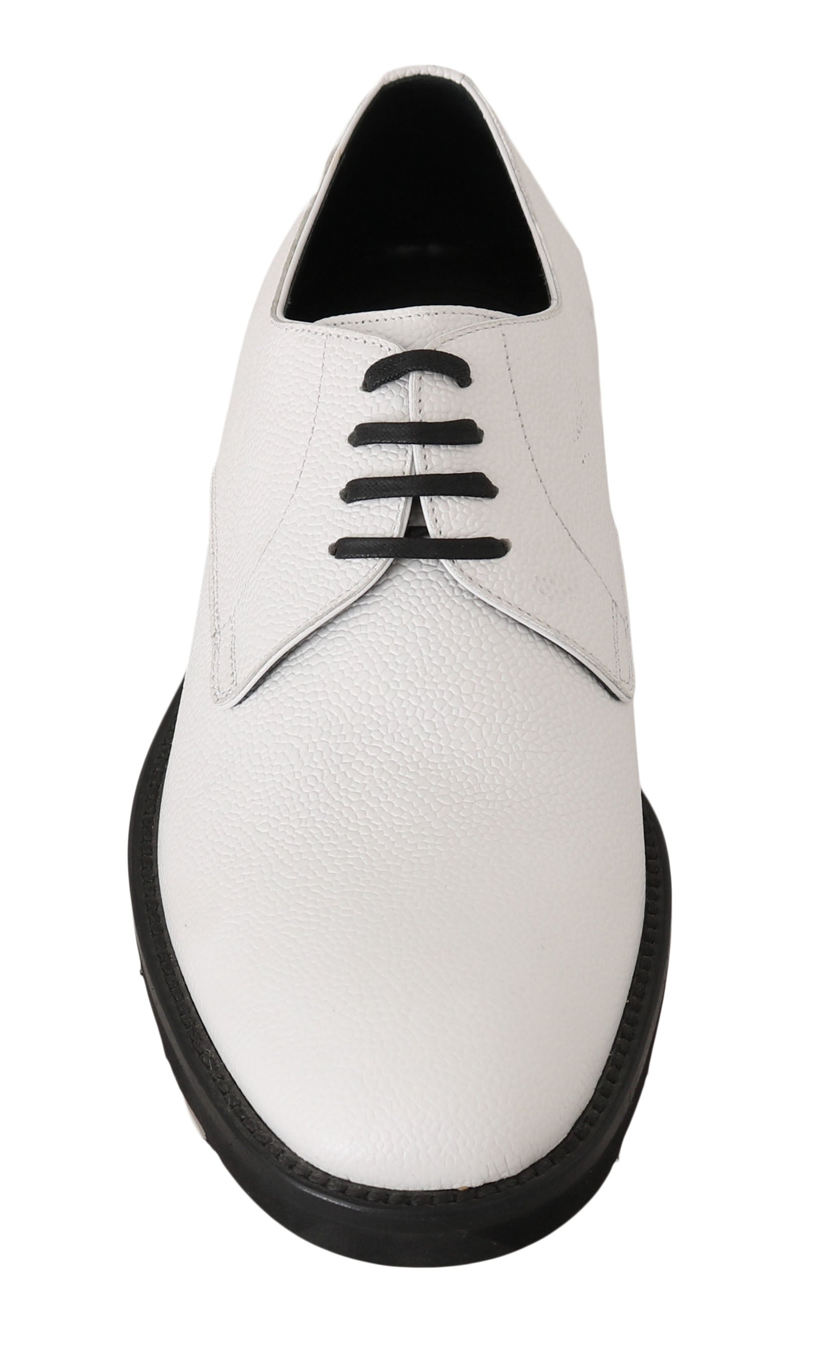 Witte leren derby-jurk formele schoenen