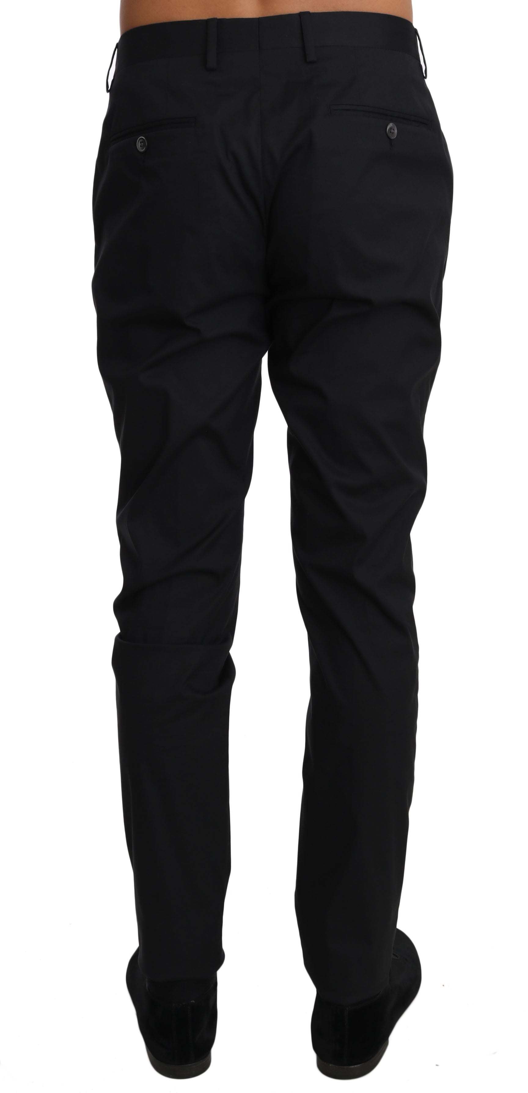 Zwarte katoenen stretch formele broek