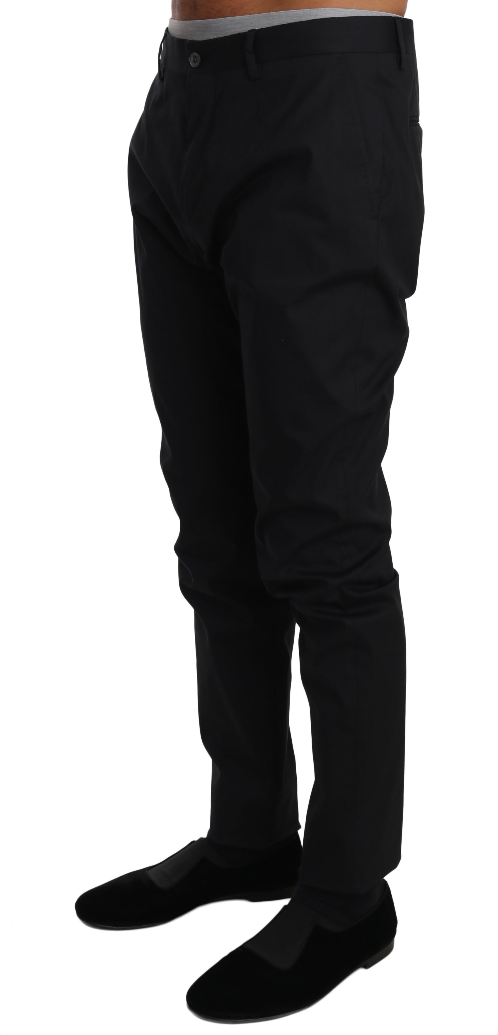 Zwarte katoenen stretch formele broek