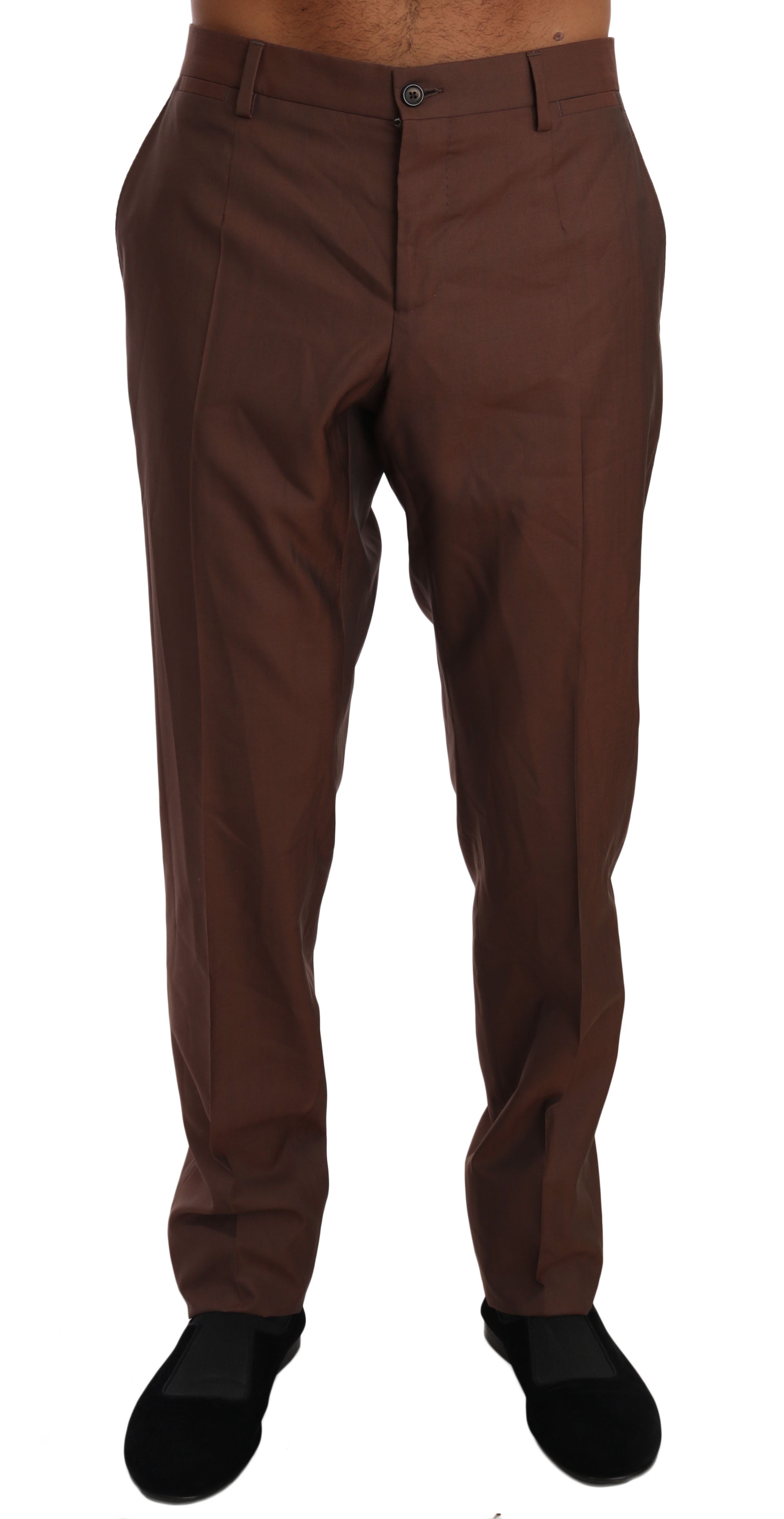 Bruine wollen zijden formele broek