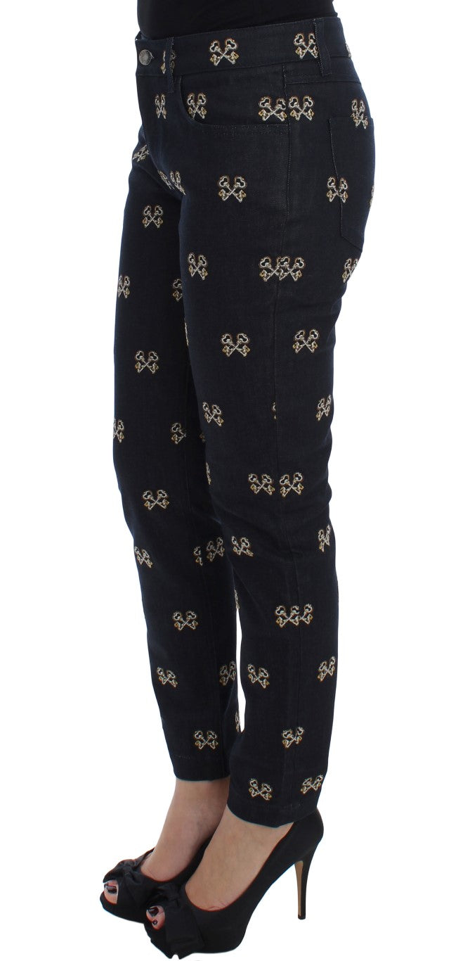 Blue Key geborduurde slim fit KATE-jeans