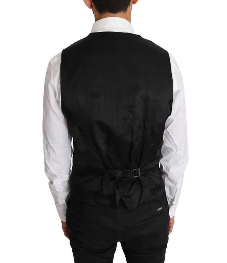 Grijs effen 100% wollen vest
