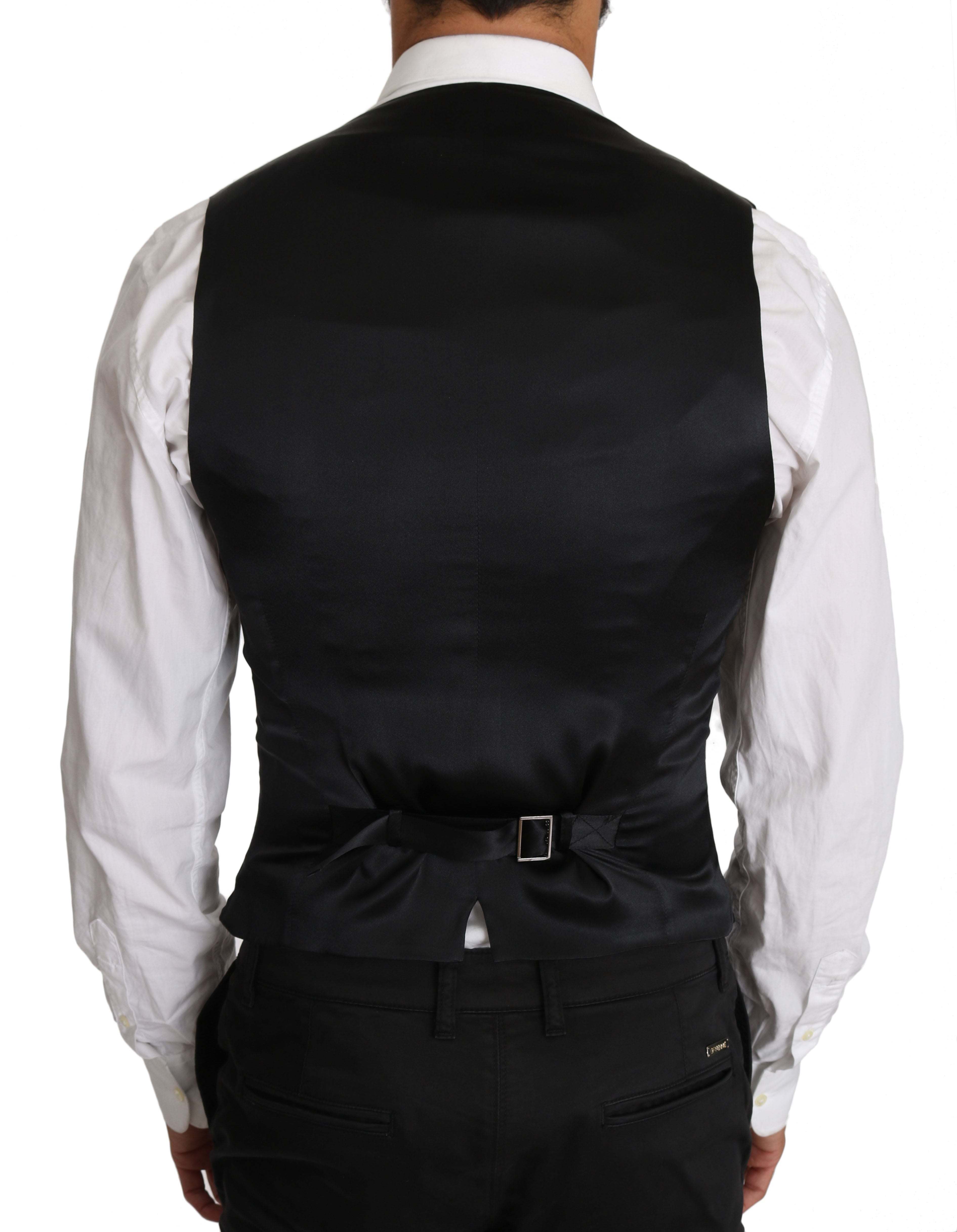 Grijs wollen dubbelrijs vest