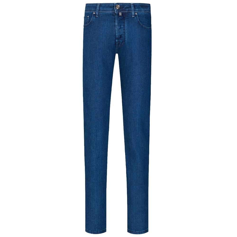Blauwe katoenen herenjeans