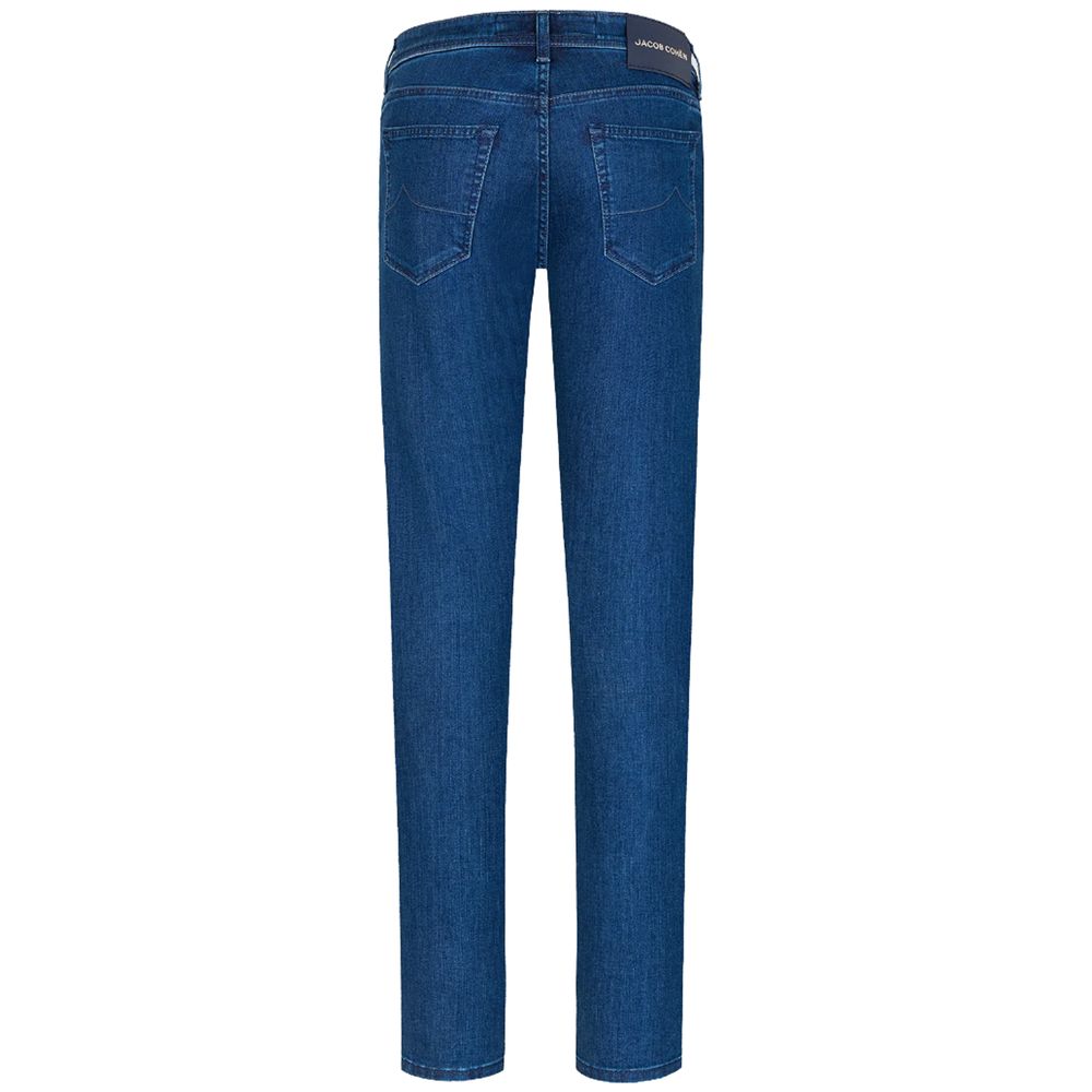 Blauwe katoenen herenjeans