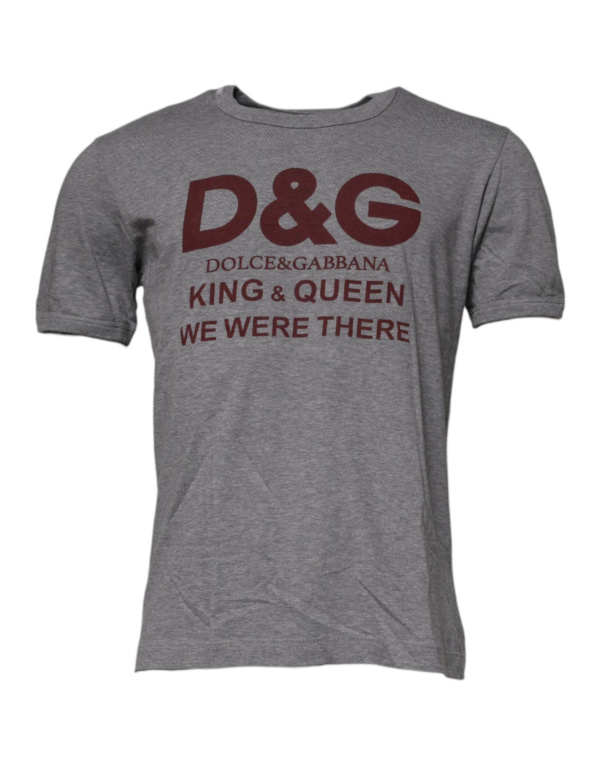 Grijs logoprint katoenen heren T-shirt met ronde hals