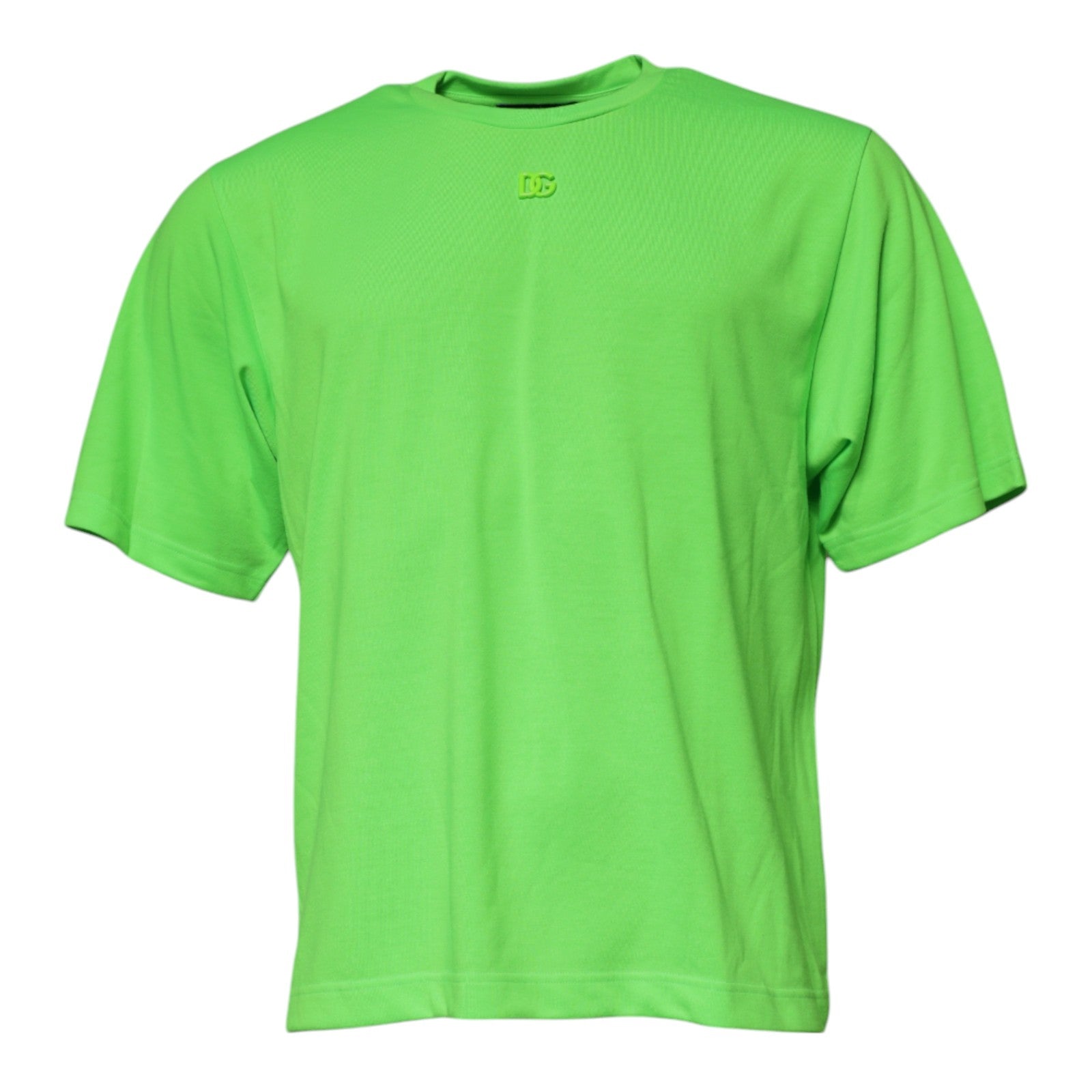 Groen logo polyester ronde hals T-shirt