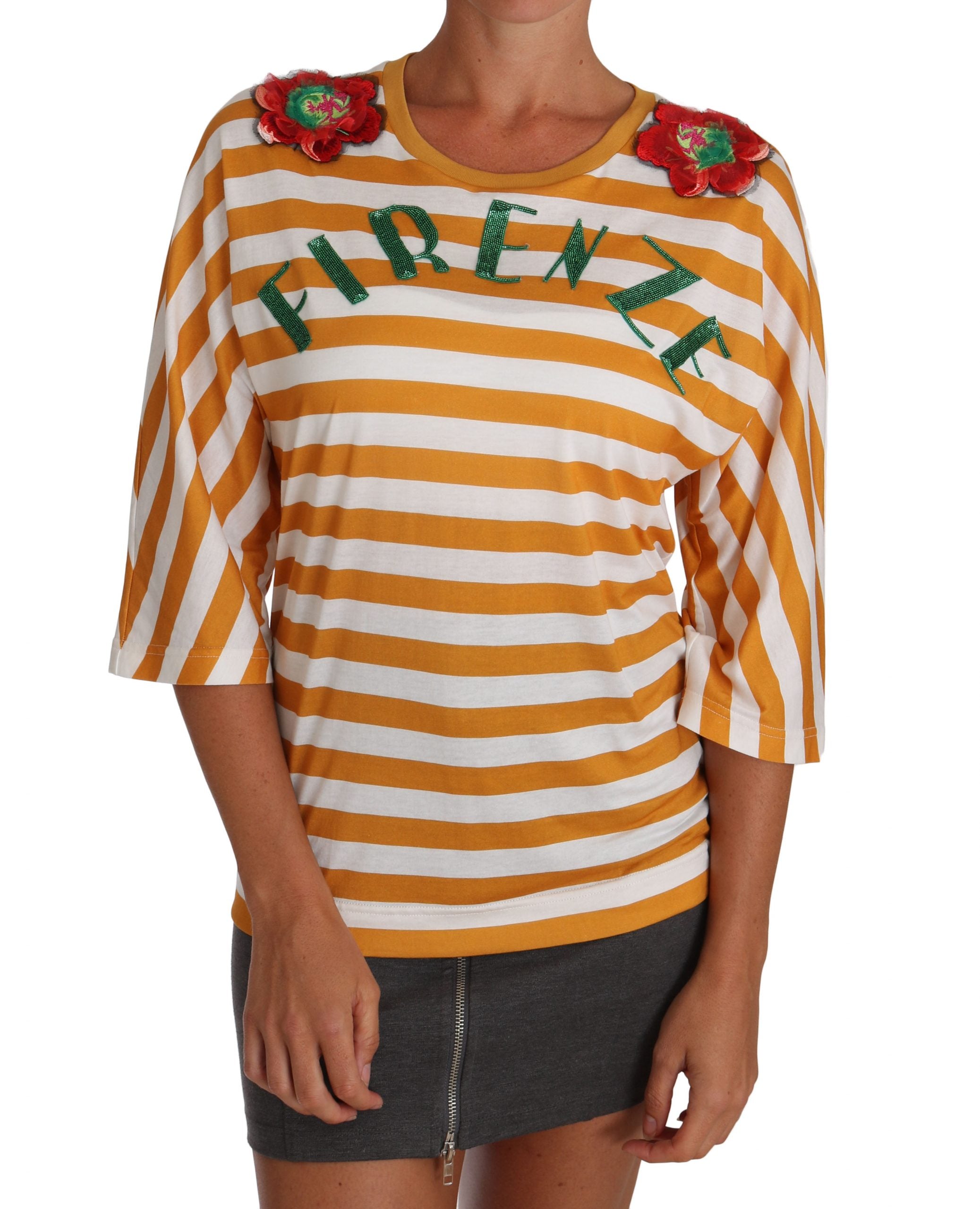 Wit oranje FIRENZE Top T-shirt