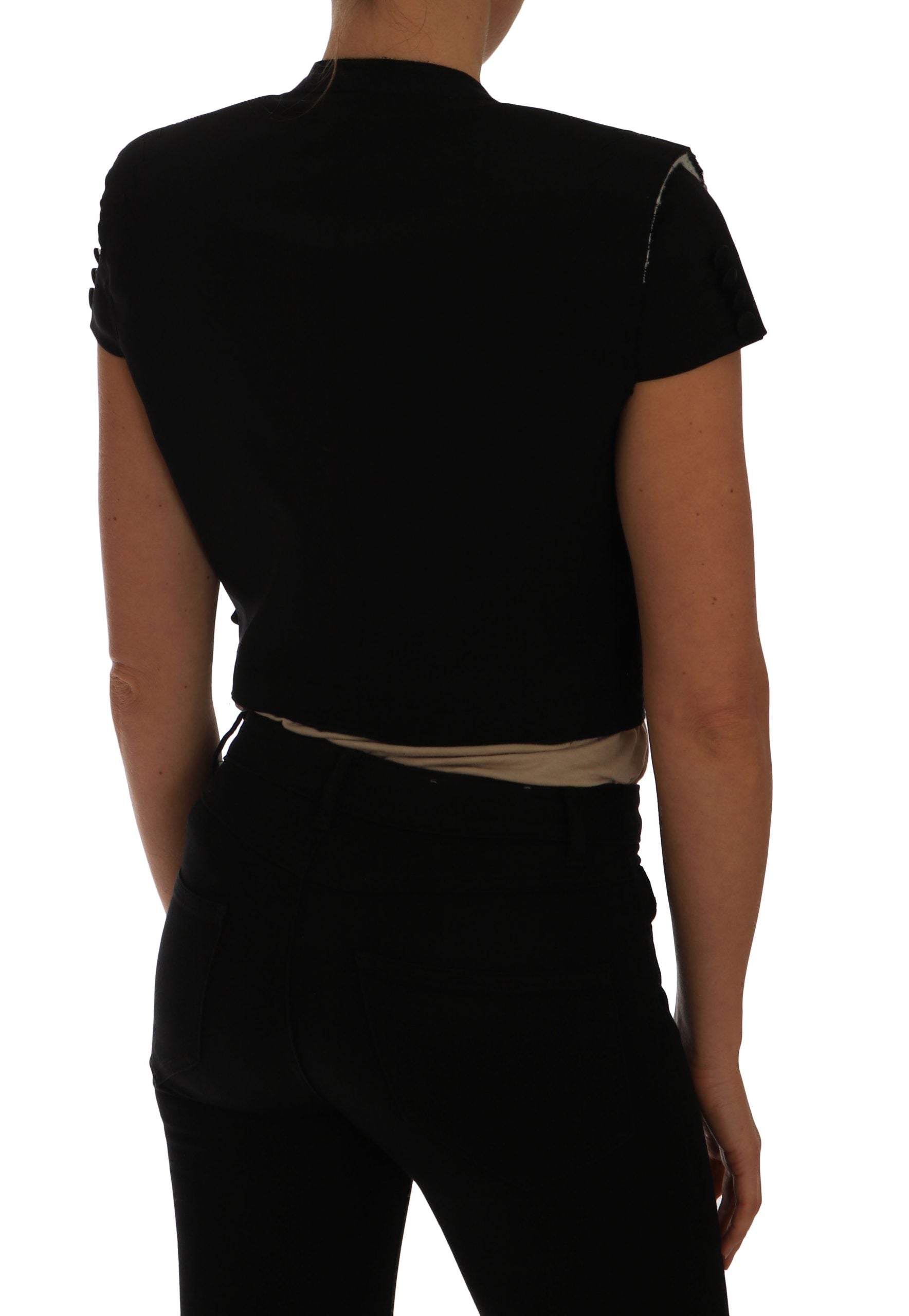 Zwarte korte cropped blazerjas