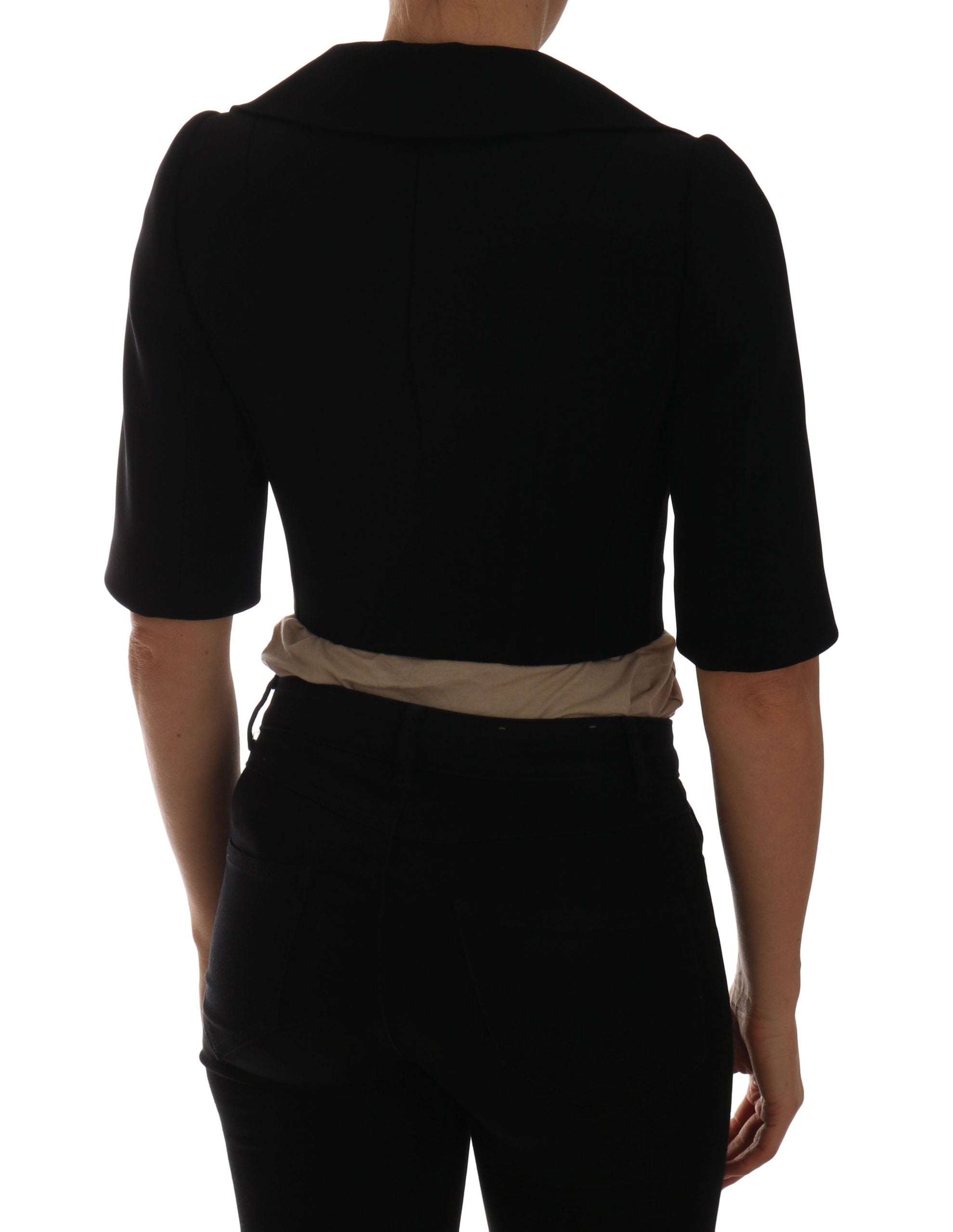 Zwarte korte cropped jasblazer