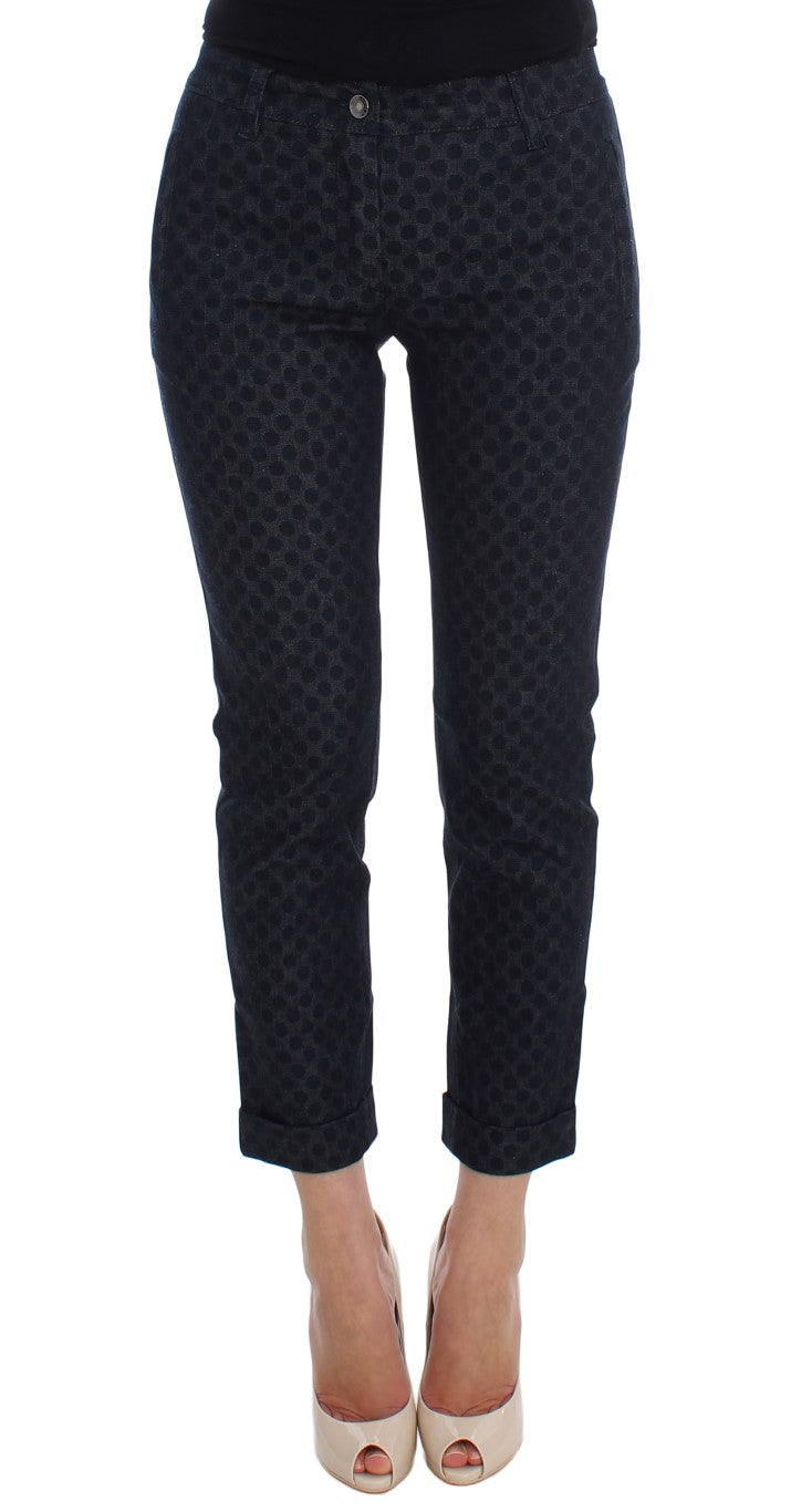 Gestippelde Slim Capri Jeans