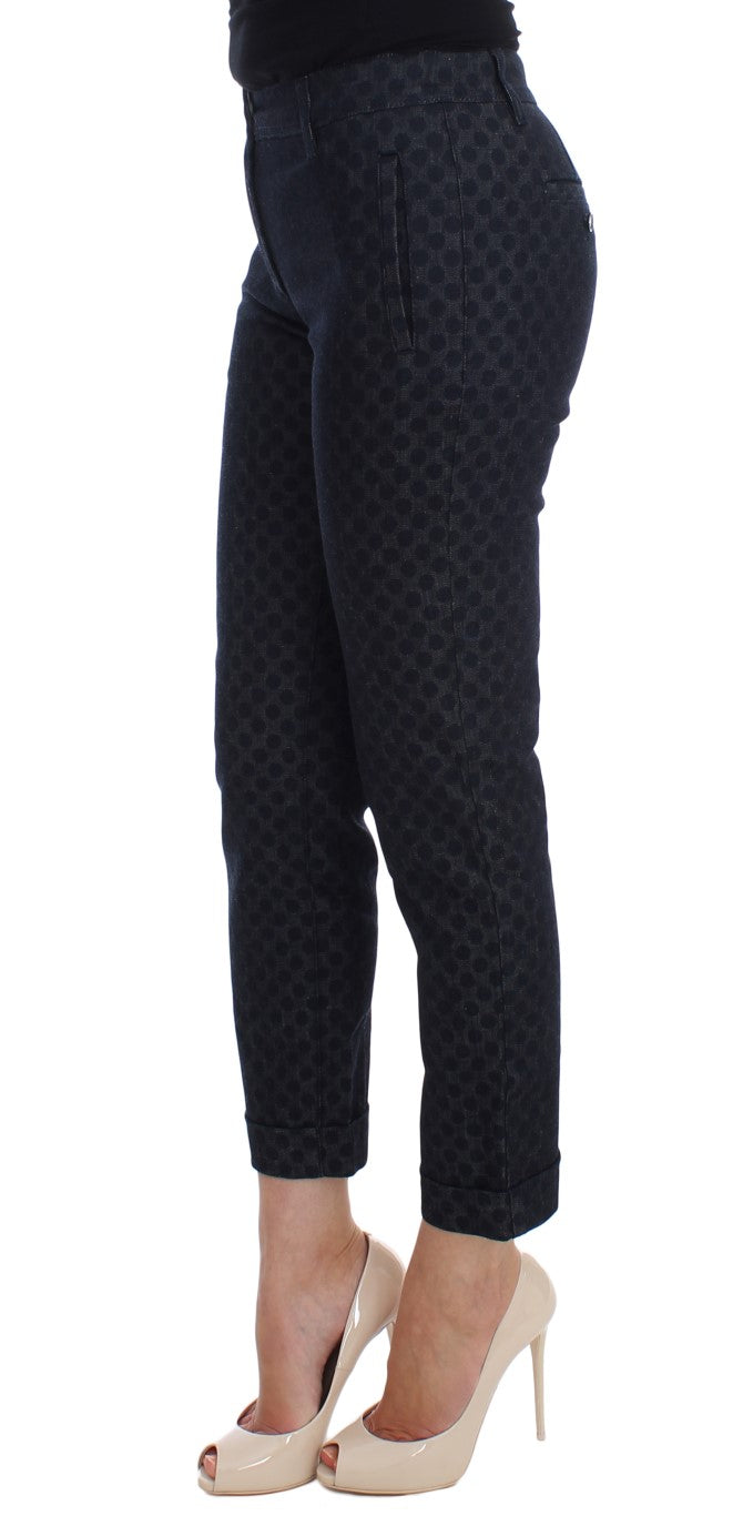 Gestippelde Slim Capri Jeans