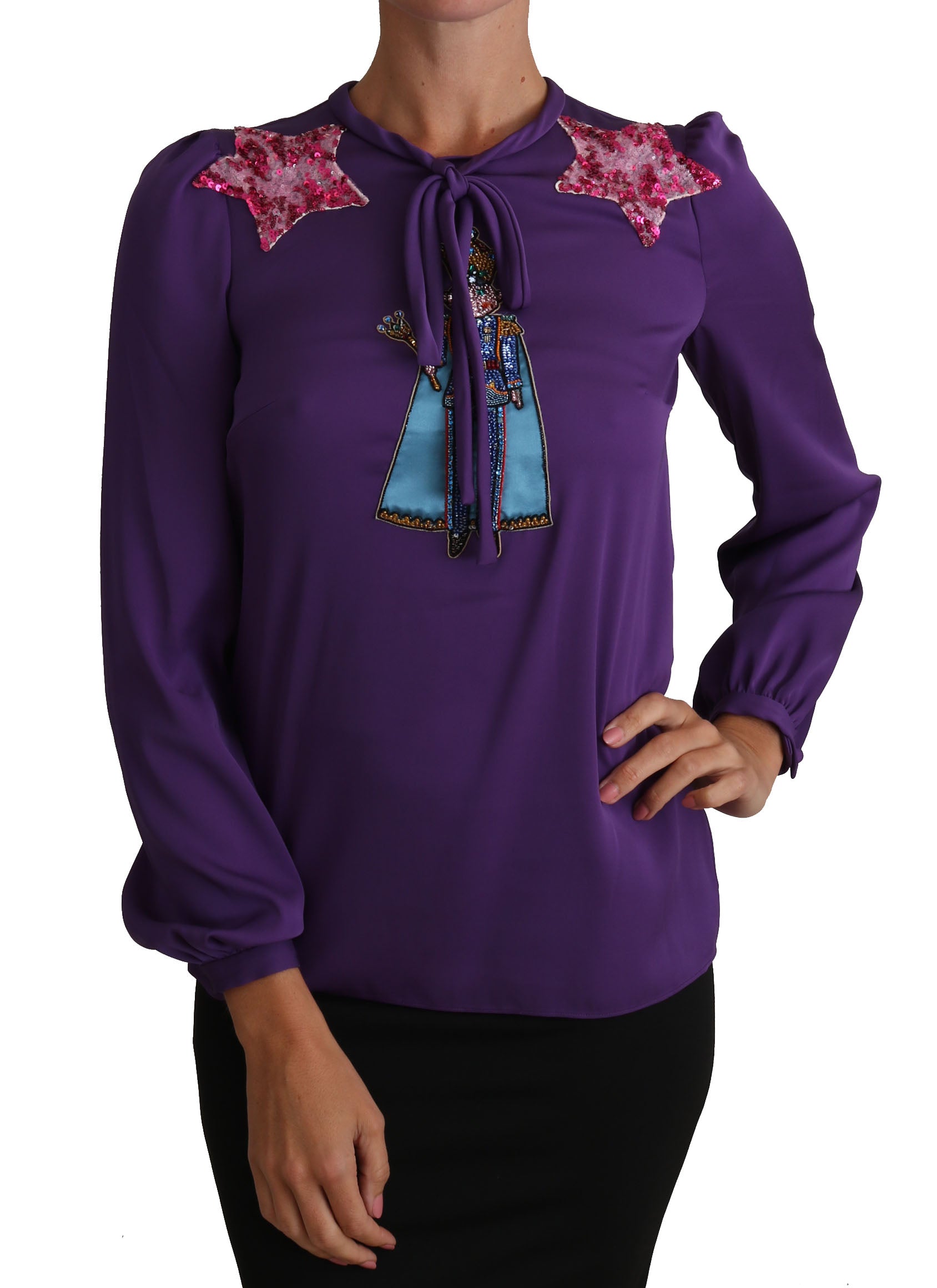 Paarse blouse met sprookjesachtige versiering van de prins