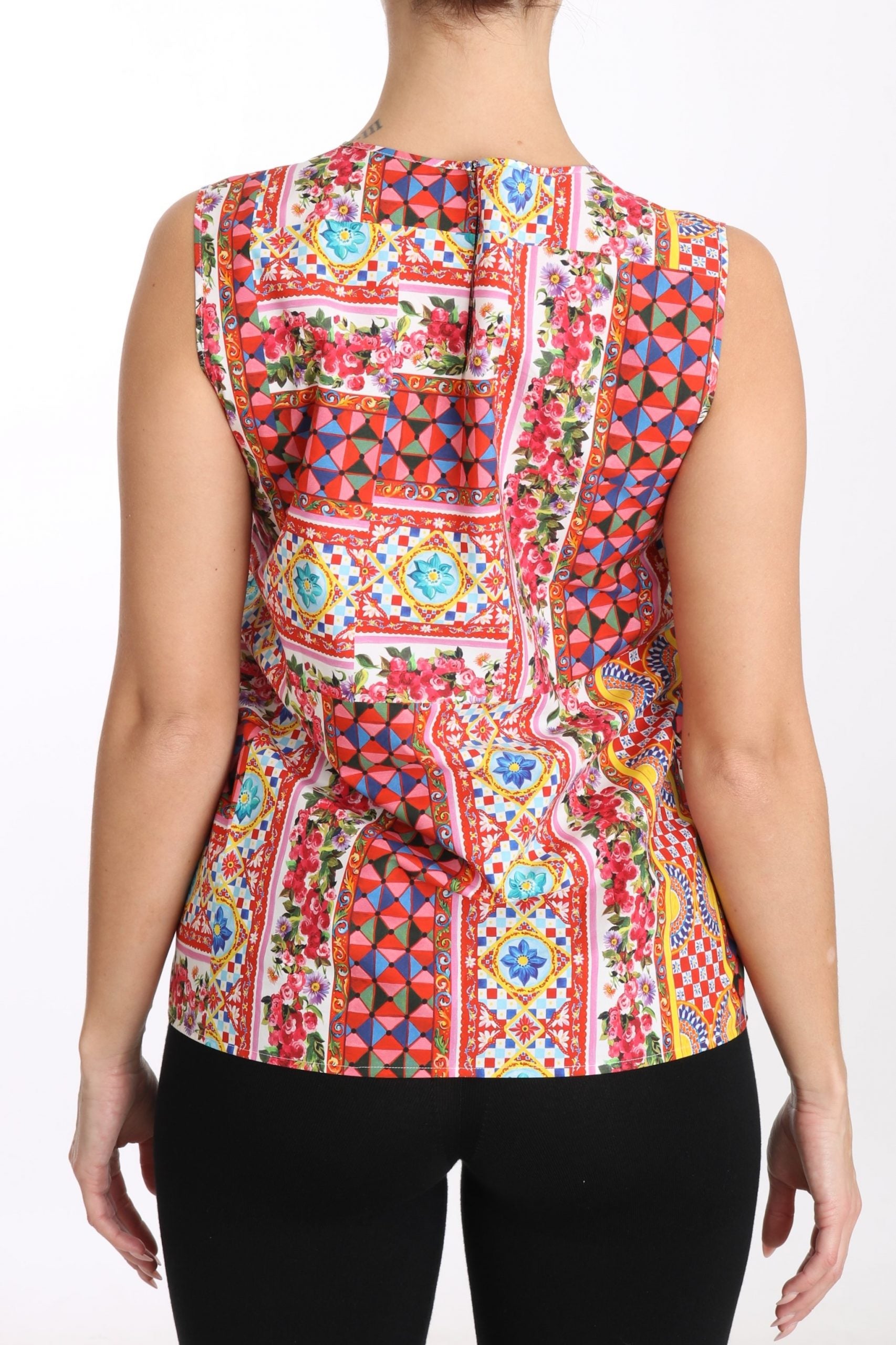 Carretto Print Tanktop van puur katoen met bloemenprint