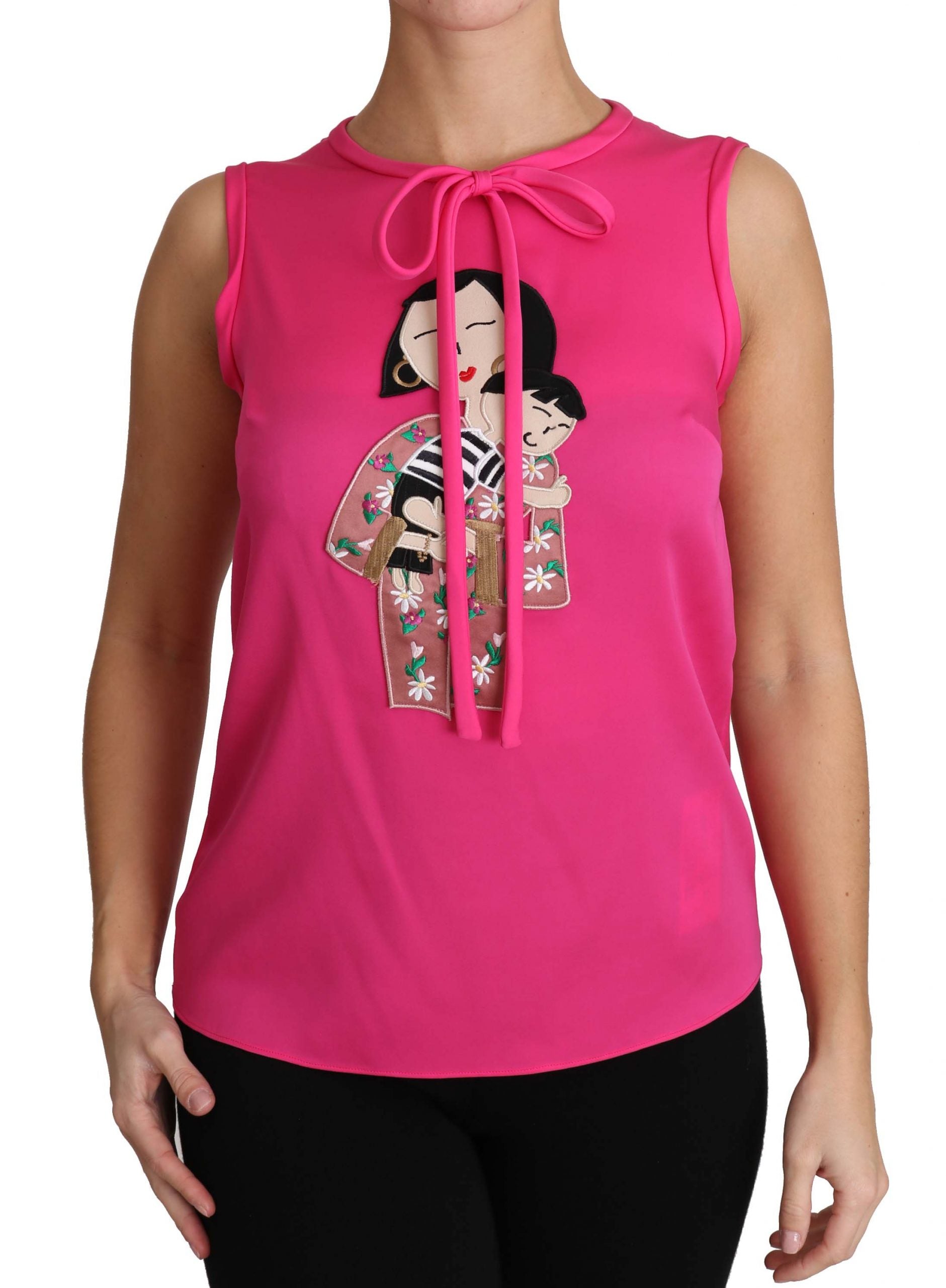 Roze Familie Zijden Tank Mama Blouse Top Shirt