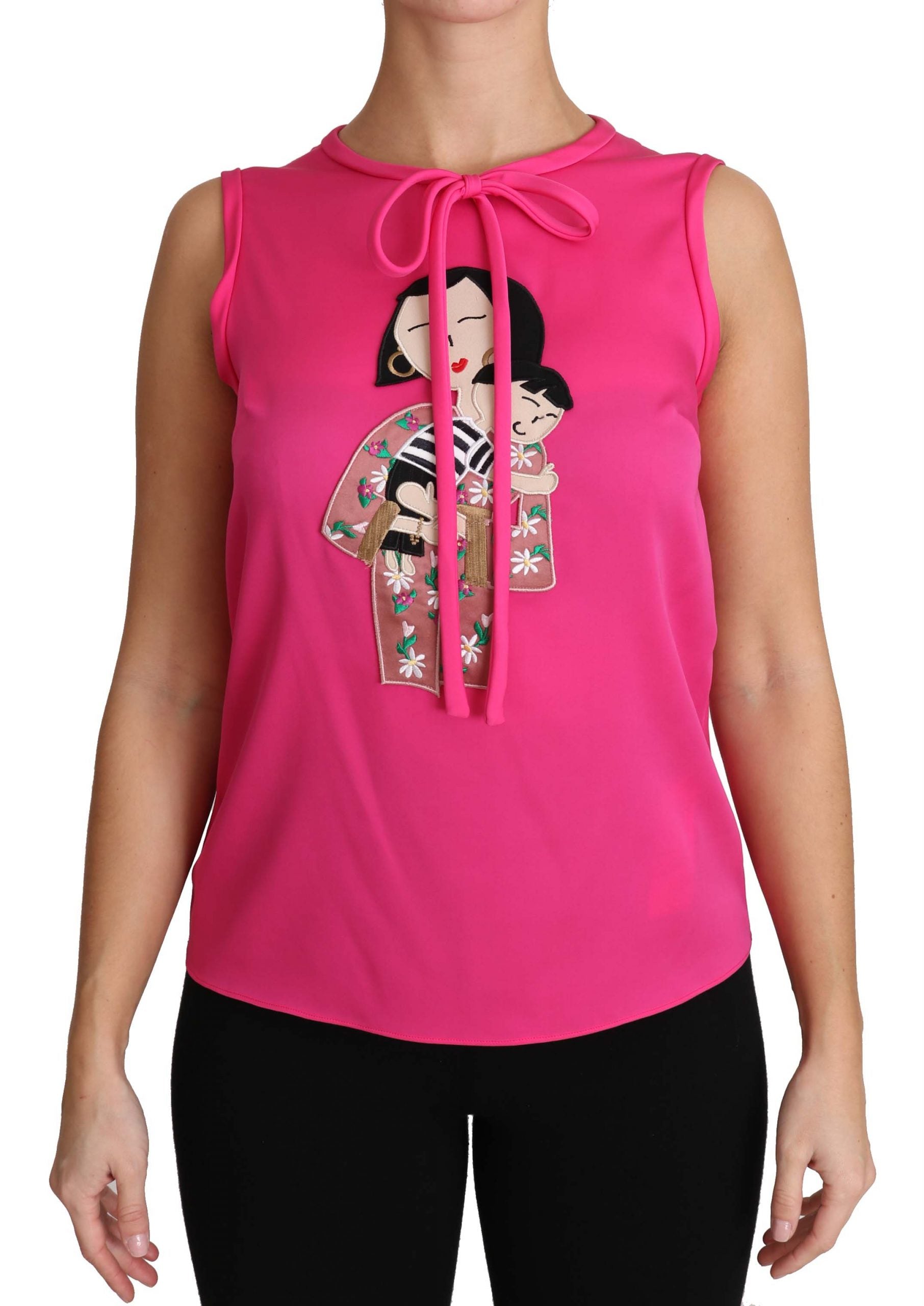 Roze Familie Zijden Tank Mama Blouse Top Shirt