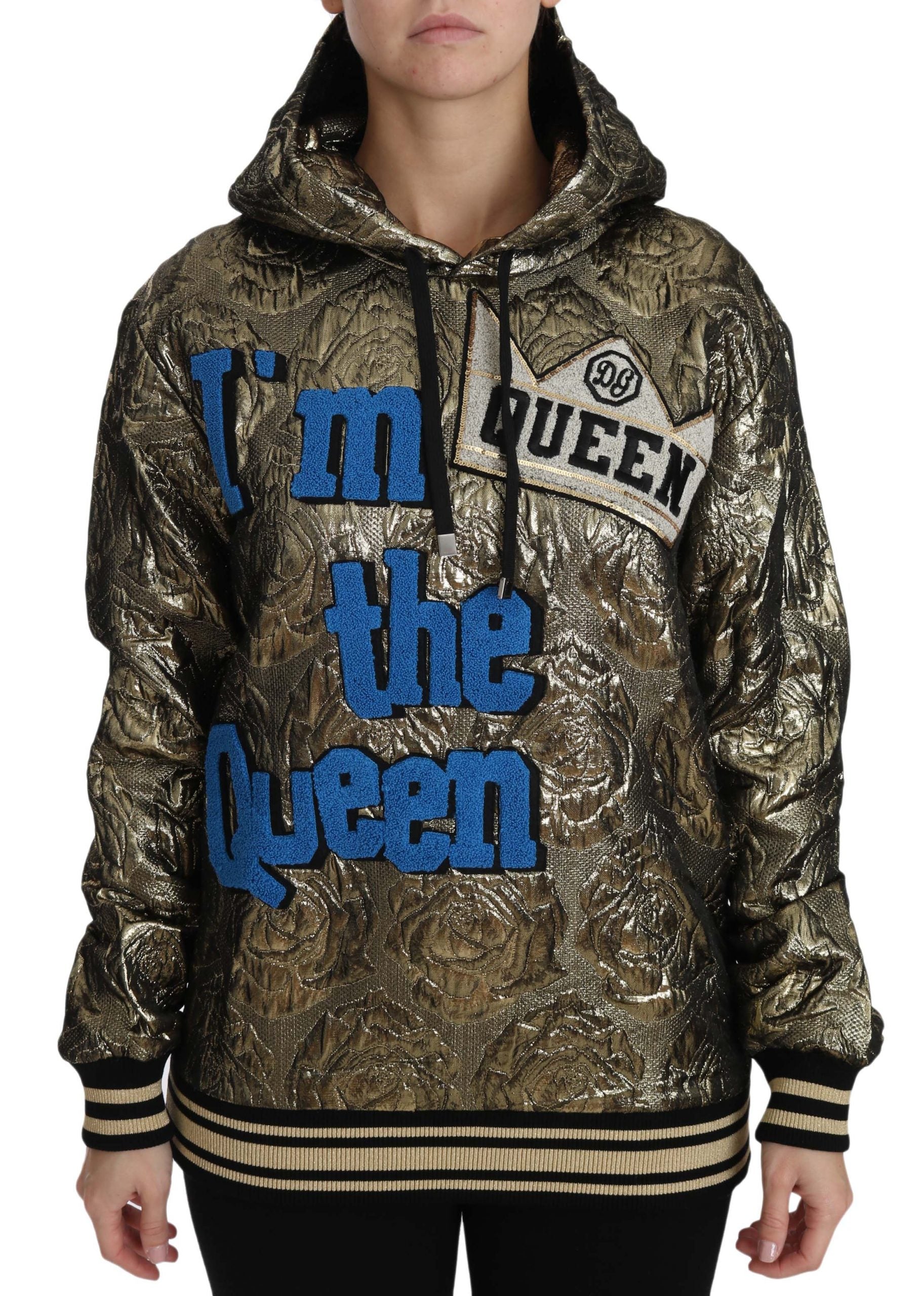 Ik ben de koningin Jaquard gouden sweatshirt hoodie
